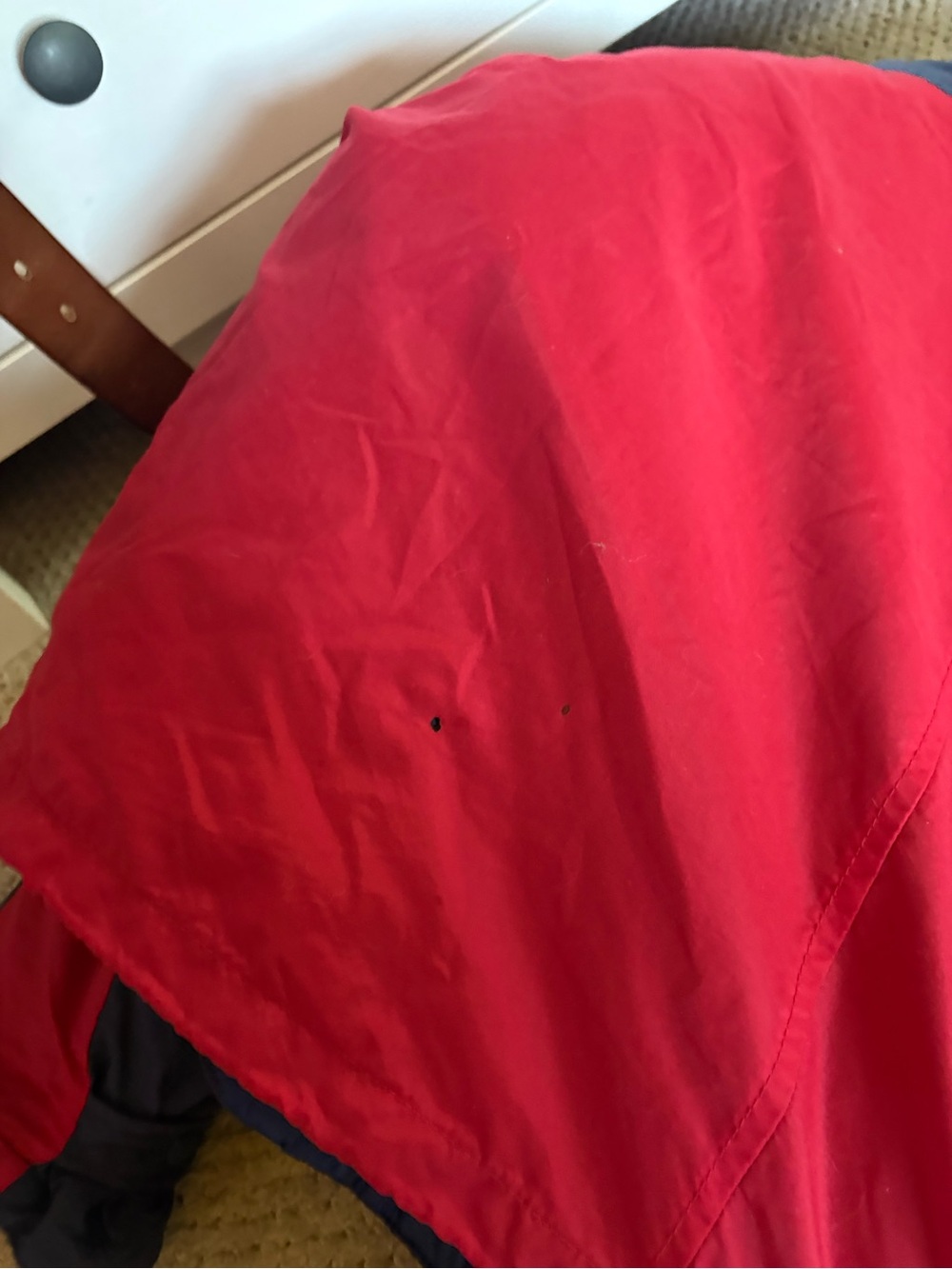 Vintage American Eagle Combo Vest /Men's Two-Tone Red and Navy Winter Jacket - Picture 6 of 8
